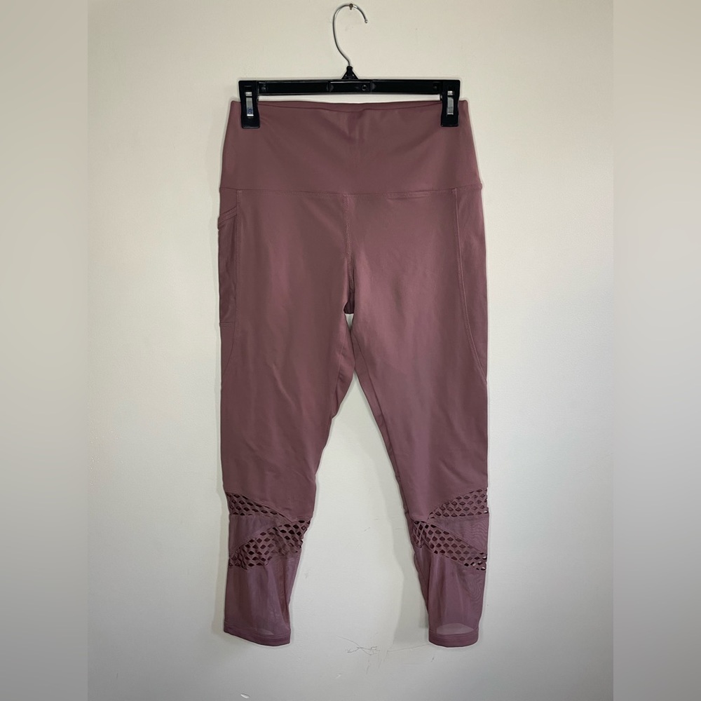 Pink Ultimate Active Victoria Secret Ankle Crop Leggings Light Plum Mesh Pockets